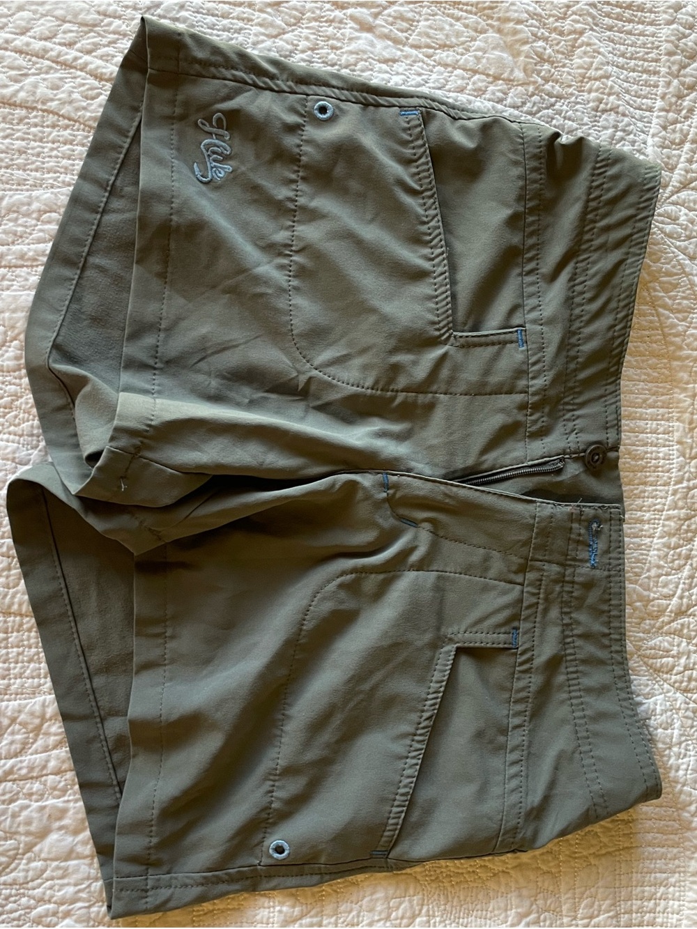 Women’s Gray HUK fishing shorts